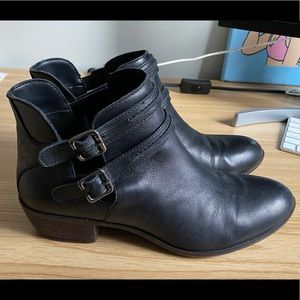 Diba Black Leather Boots Sz 8